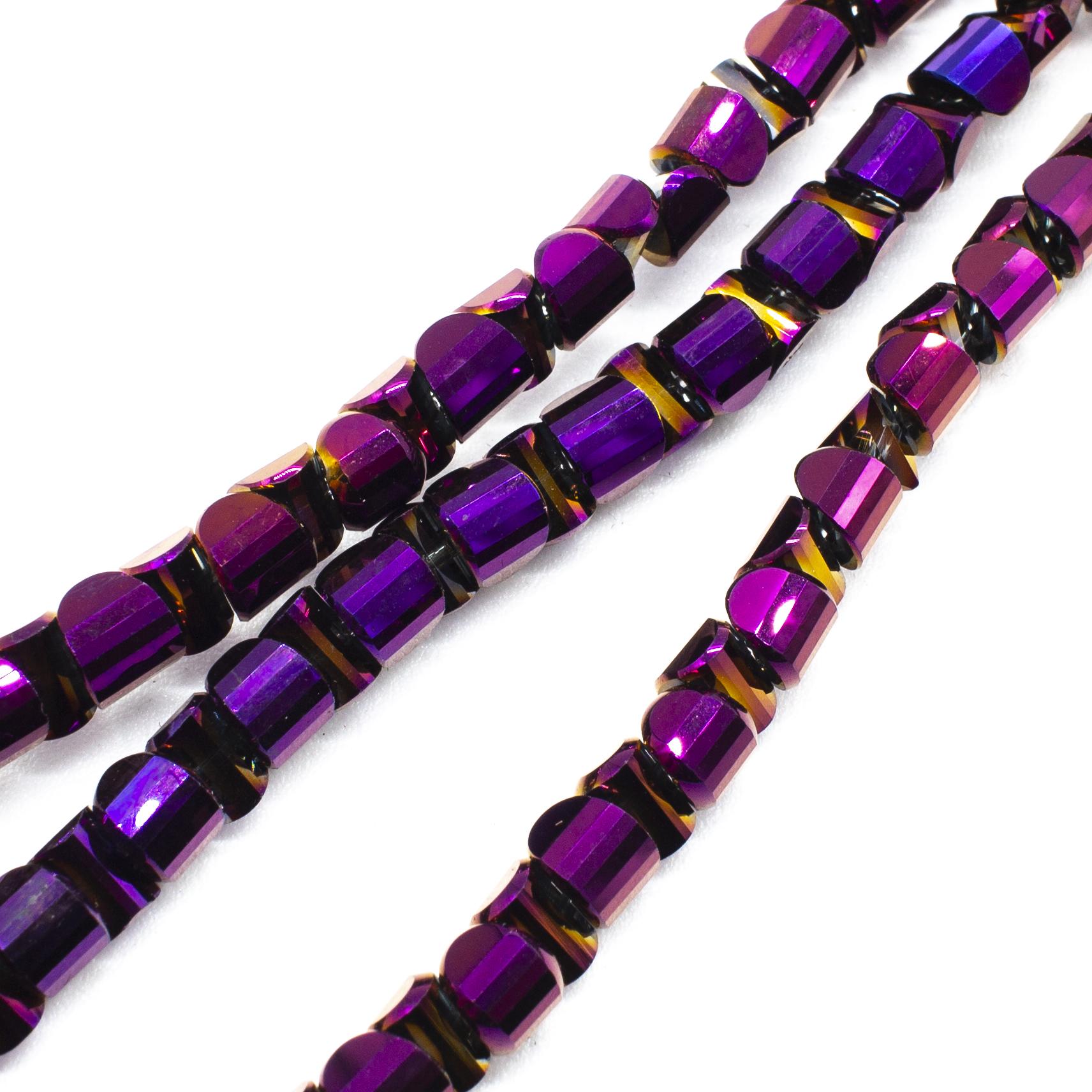 Crystal Saddle Beads 6mm 60pcs - Purple Iris