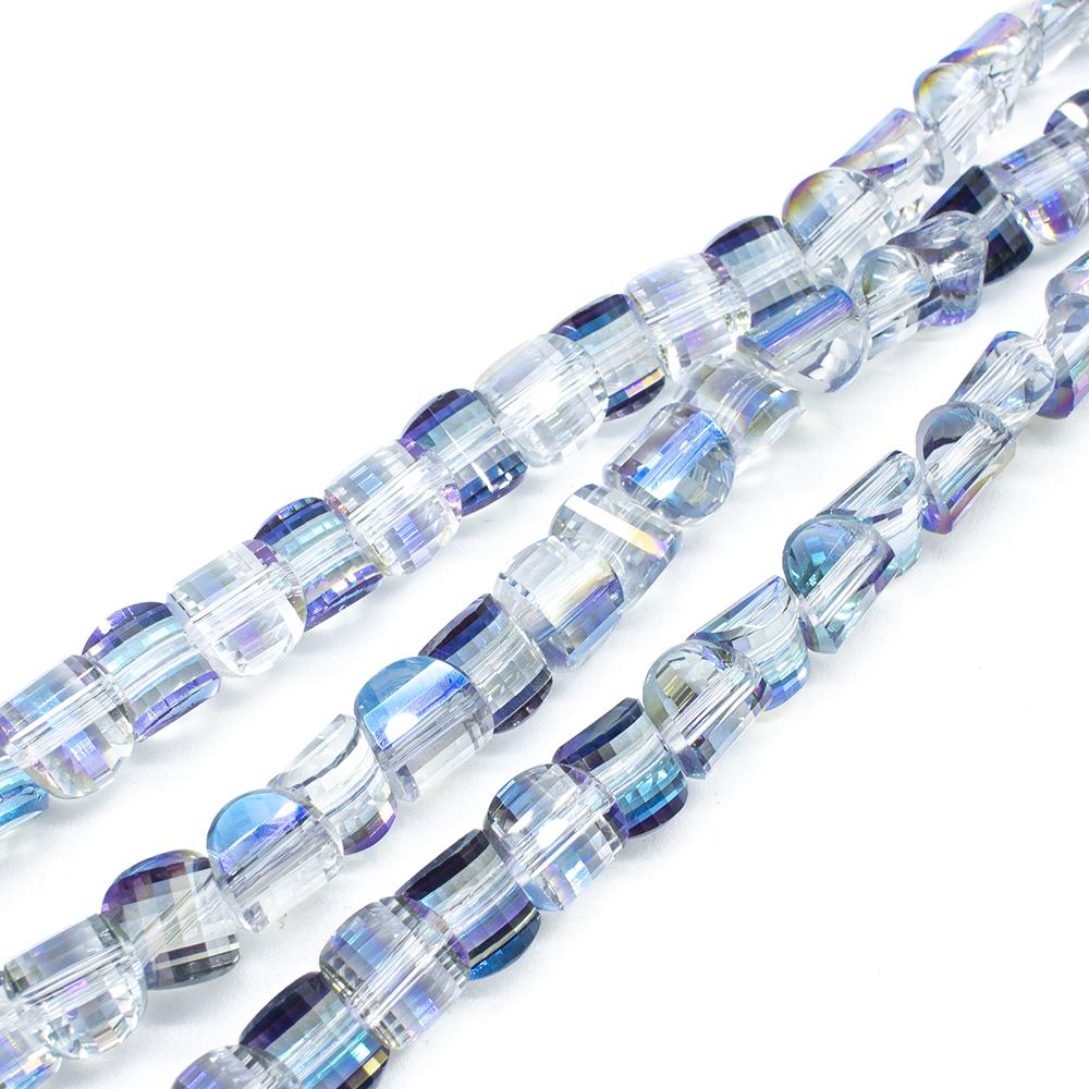 Crystal Saddle Beads 8mm 50pcs - Electric Blue