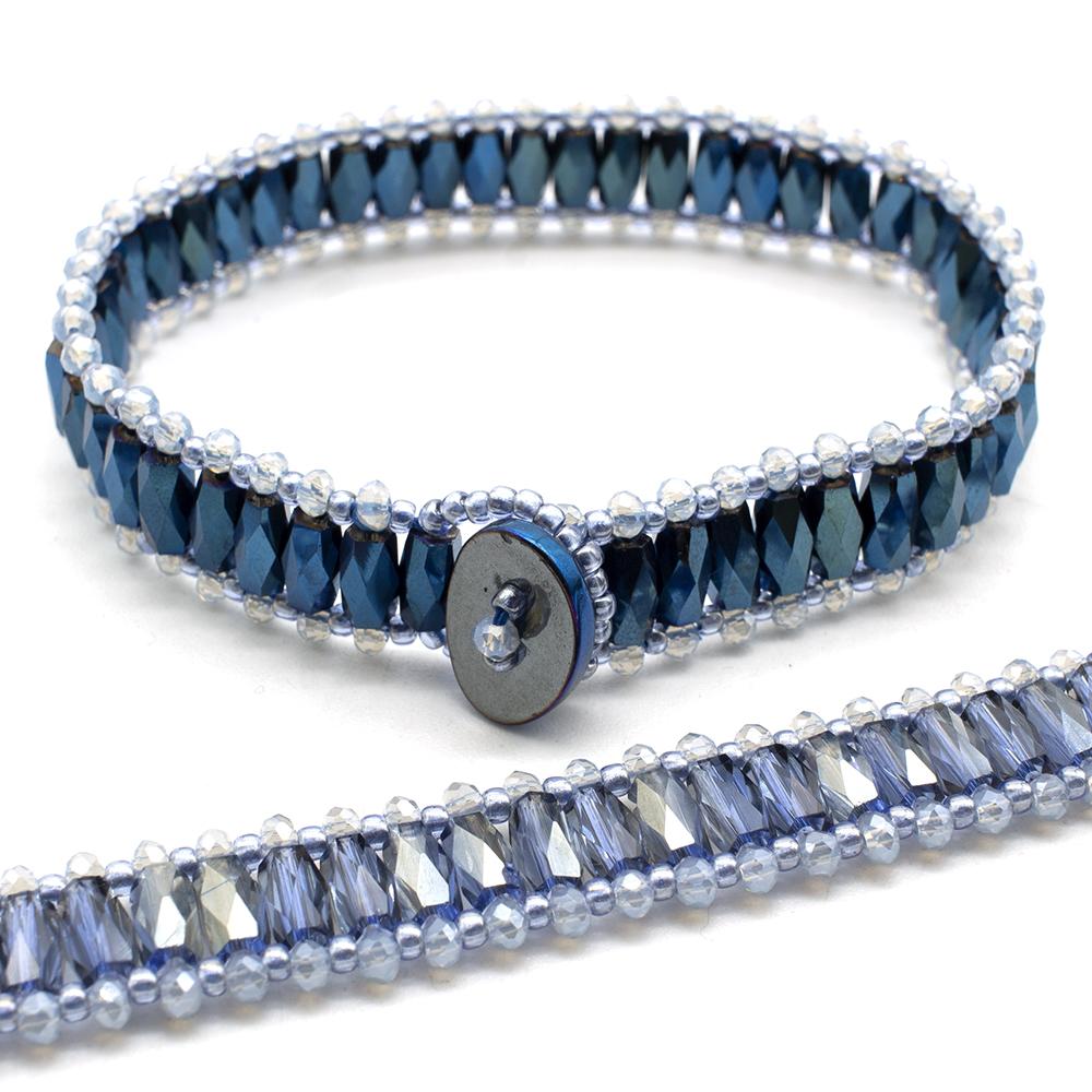 Crystal Barrel Bracelet Makes 2 - Sapphire Blue