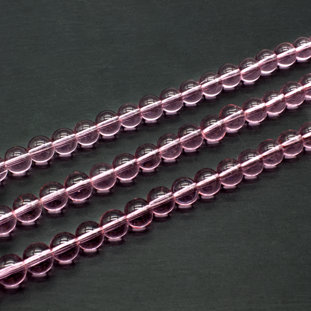 Glass Beads Round 8mm - Pink