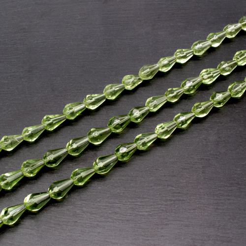 Glass Facet Drop 10x7mm - Mint Green