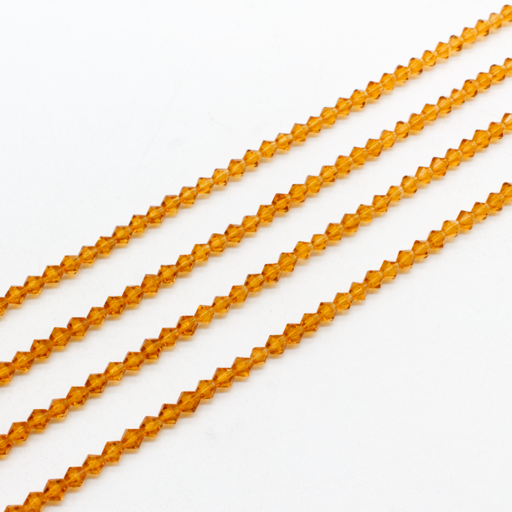 Glass Bicone 4mm - Amber