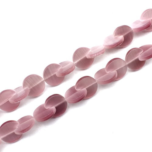 Cats Eye Pacman Beads - Mauve 14mm 40pcs
