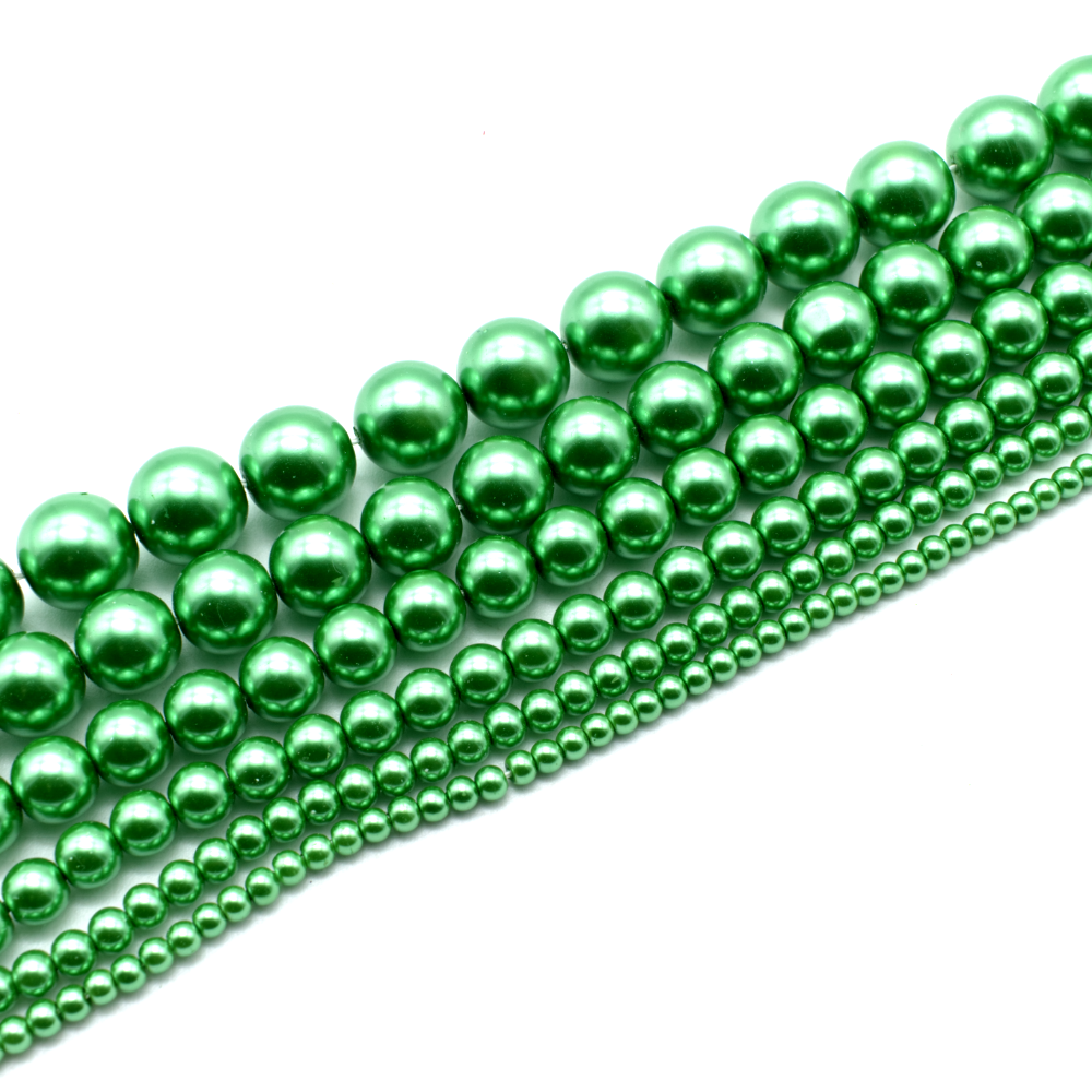 Christmas Tree Glass Pearls Beads Only - Green
