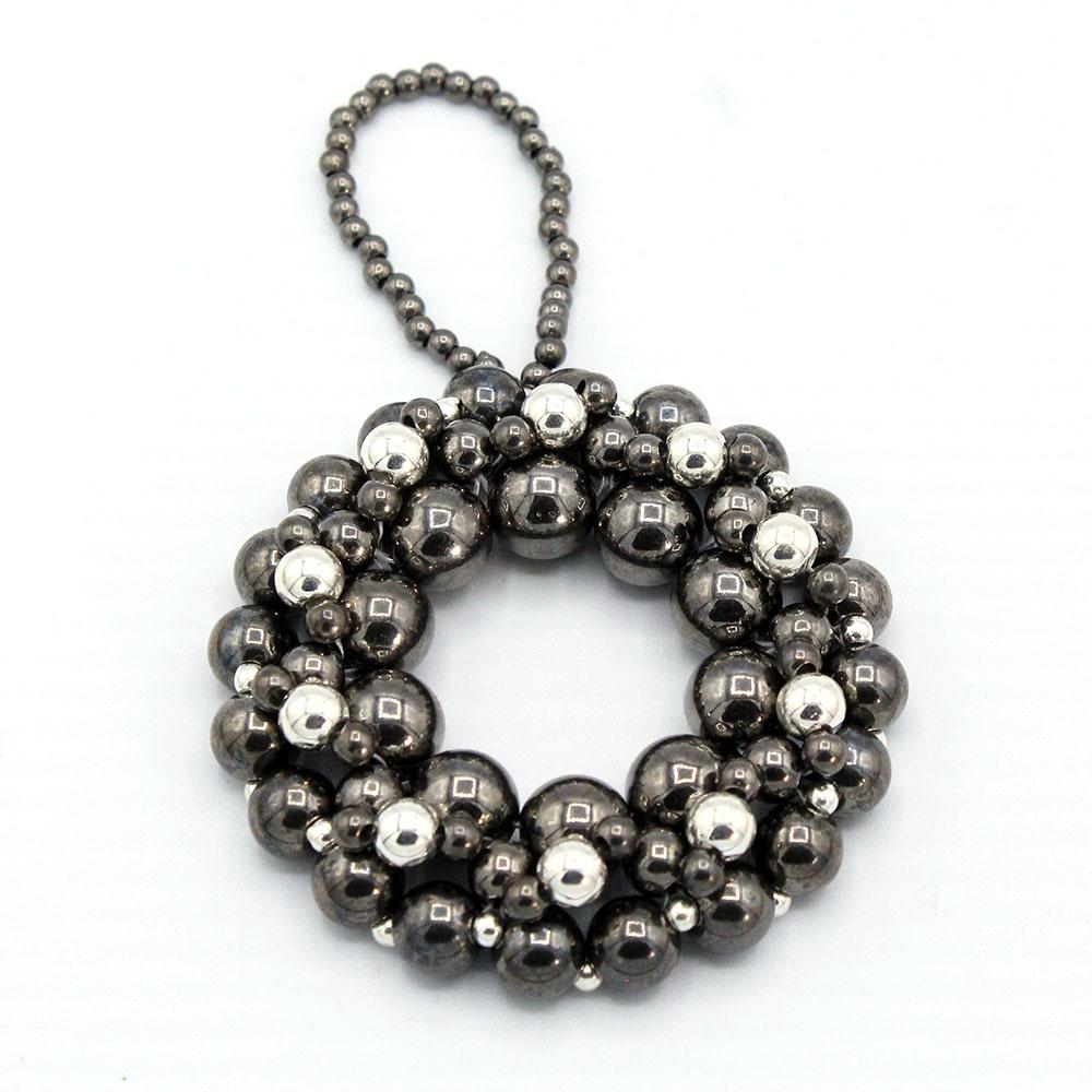 Acrylic Round Beads Selection for Wreath - Black