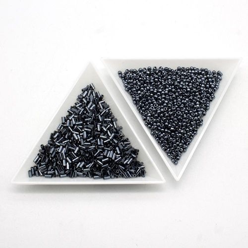 Netted Christmas Bauble hematite jewelry making kit — DIY set with beads and instructions for creating handmade jewelry