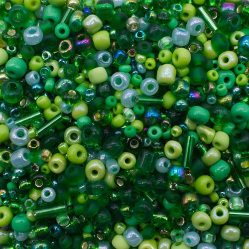 Seed Beads Mixes  Green 100g