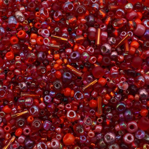 Seed Beads Mixes  Red 100g