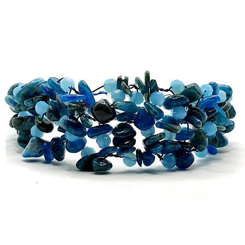 Wire Cuff Bracelets kyanite bracelet making kit — DIY set with beads and instructions for creating handmade jewelry