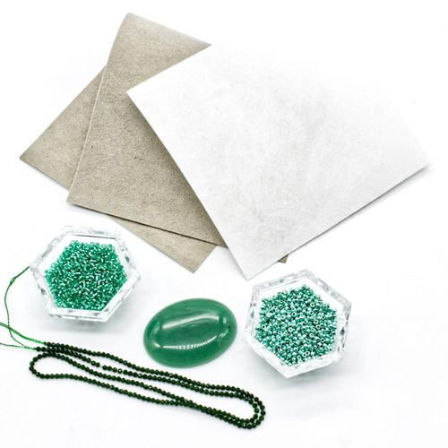 BC Week4/5 2022 - Bead Embroidery - Green Aventurine