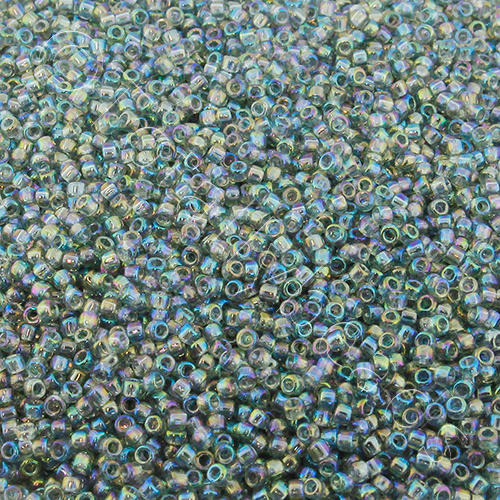 Toho Size 15 Seed Beads 10g - Trans. Rainbow Black Diamond