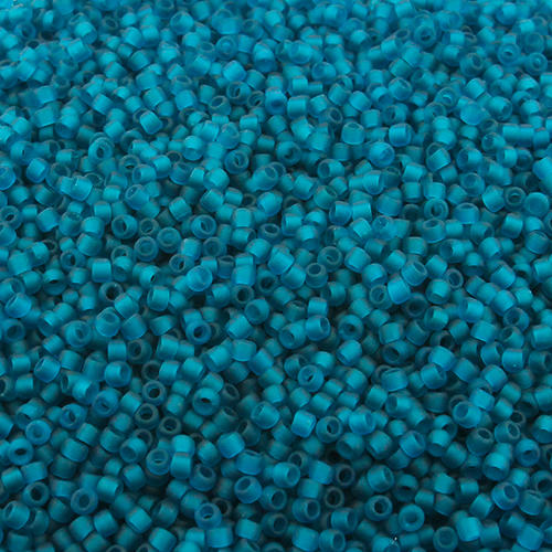 Toho Size 15 Seed Beads 10g - Trans.Frosted Teal