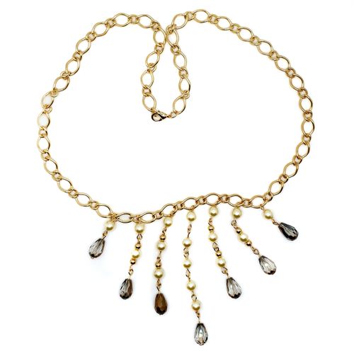 Waterfall Necklace champagne diamond necklace making kit — DIY set with beads and instructions for creating handmade jewelry