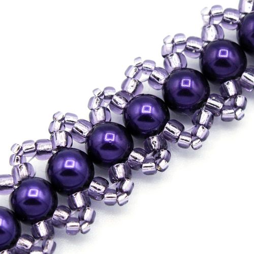Jasmine Bracelet Makes 4 purple velvet bracelet making kit — DIY set with beads and instructions for creating handmade jewelry