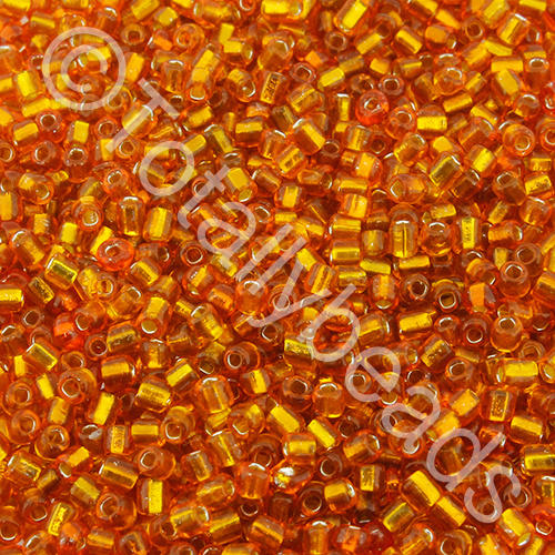 Seed Beads Silver Lined  Orange - Size 11 100g