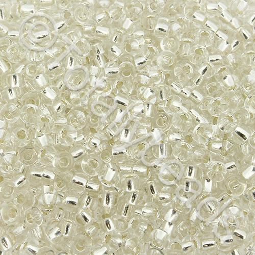Seed Beads Silver Lined  Clear - Size 8 100g