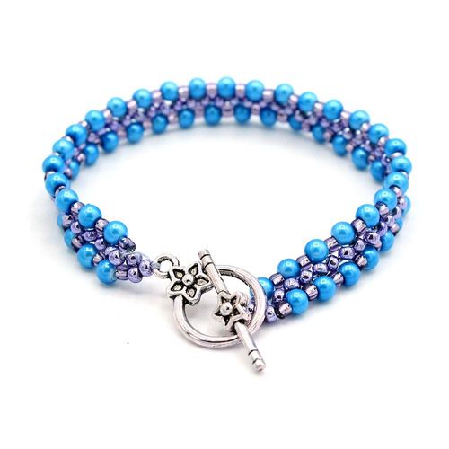 Mia Bracelet Makes 5 cornflower orchid bracelet making kit — DIY set with beads and instructions for creating handmade jewelry