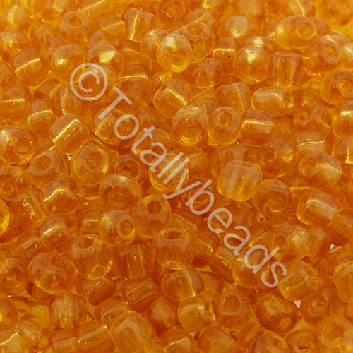 Seed Beads Transparent  Gold - Size 6 100g