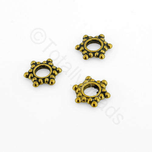 Antique Gold Bead - Flat Star 15pcs