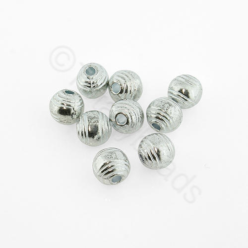 Silver Bead Round - 5mm - Ring Design 40pcs
