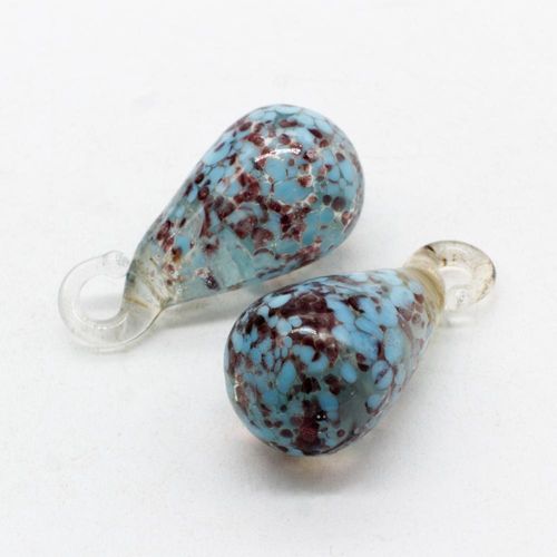 Lake Lampwork Teardrop Pendant 1pc