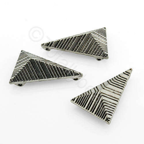 Antique Silver Metal Bead - Tetrahedron 24mm 12pcs