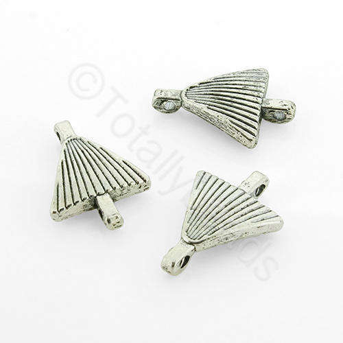 Antique Silver Metal Connector - Fishtail 18x13mm 15pcs