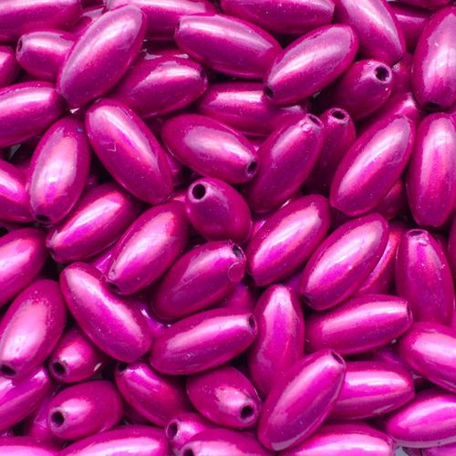 12mm Miracle acrylic round beads 6x12mm rice fuchsia 30pcs — pack of 30, reflective 3D-effect beads ideal for jewelry making, crafts, and…