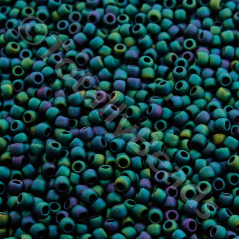 Toho Size 11 Seed Beads 10g - Matte Colour Iris Teal