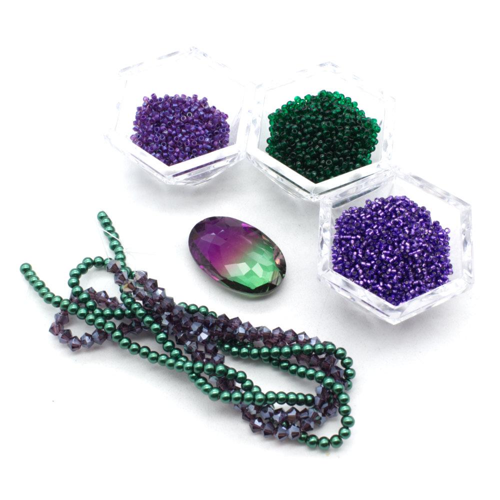 BC WK17 - Crystal Cabochon Oval Jewellery - Blackberry Green
