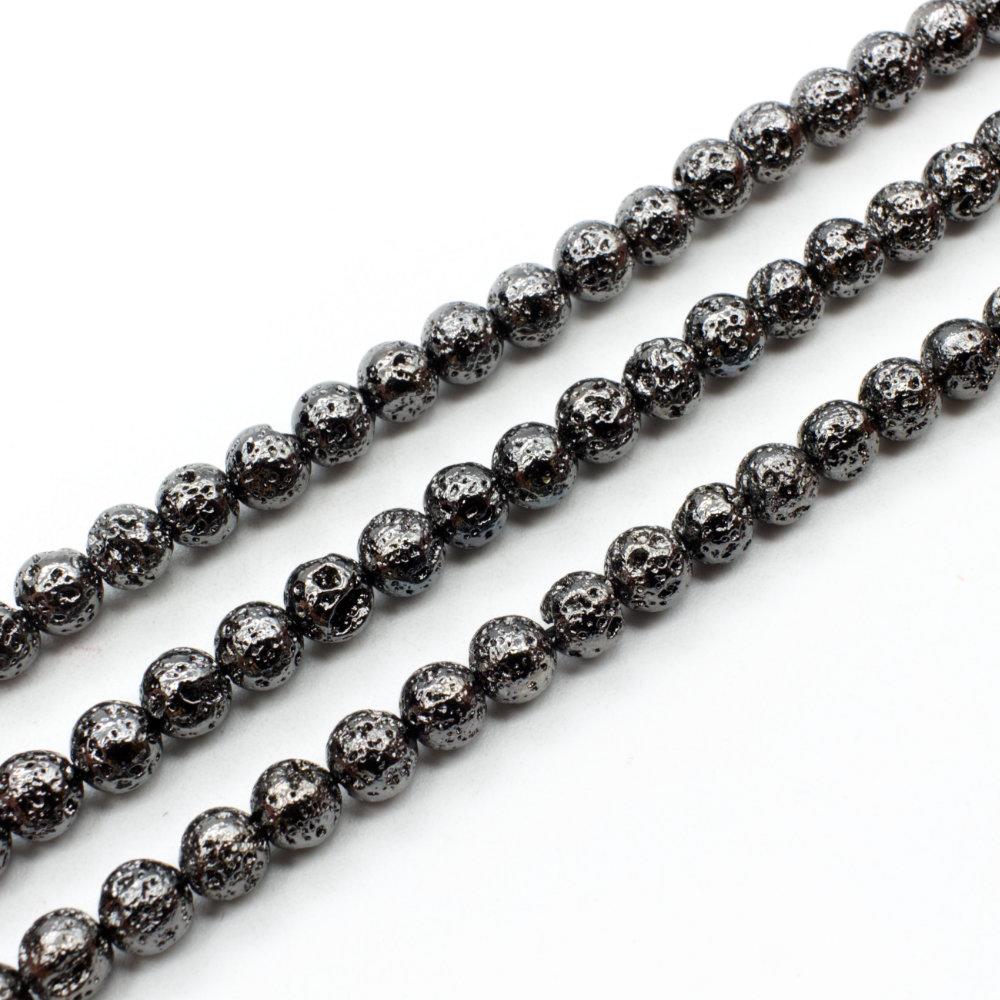 Lava Beads Hematite - 6mm