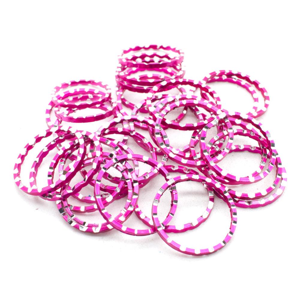 Aluminium Coloured Rings 20mm Magenta 10pcs for jewellery making