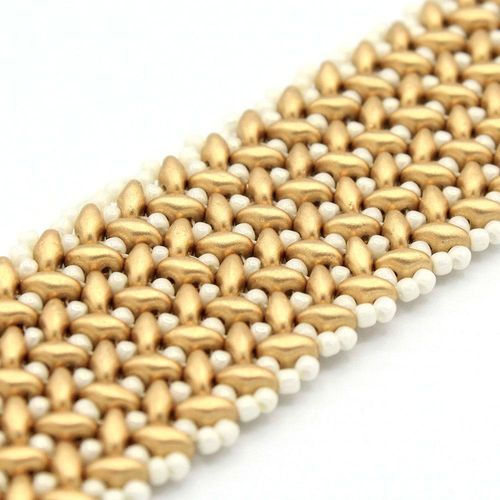 SuperDuo Chevron Bracelet matte metallic flax bracelet making kit — DIY set with beads and instructions for creating handmade jewelry