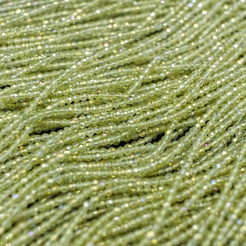 1.5mm crystal beads lemon ab — AB finish, faceted for jewelry making and beadwork
