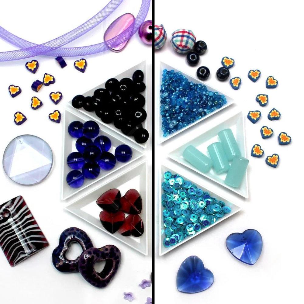 15 x £1 Mixed Bags   Purple and Blue for jewellery making