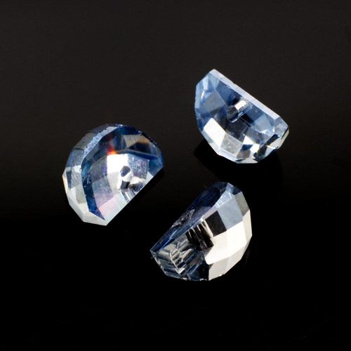 11mm crystal beads hint of blue, pack of 2 — faceted for jewelry making and beadwork