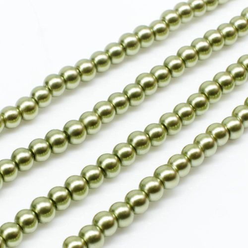 Glass Pearl Round Beads 3mm - Olive