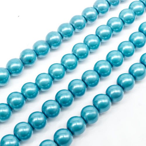 Glass Pearl Round Beads 6mm - Cornflower