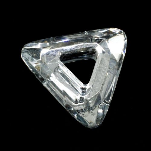 Crystal Pendant   Triangle 27mm   Clear B for jewellery making