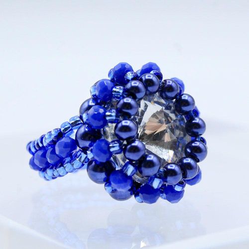 Bling Rings Pack cobalt jewelry making kit — DIY set with beads and instructions for creating handmade jewelry