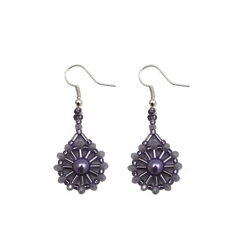 Chariot Earring Project Pack amethyst earring making kit — DIY set with beads and instructions for creating handmade jewelry