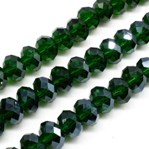 10mm crystal beads emerald green, pack of 30 — faceted for jewelry making and beadwork
