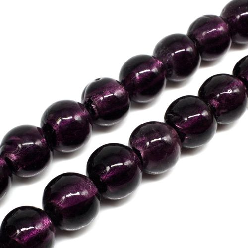 Silver Foil Round Beads 15mm   Amethyst for jewellery making
