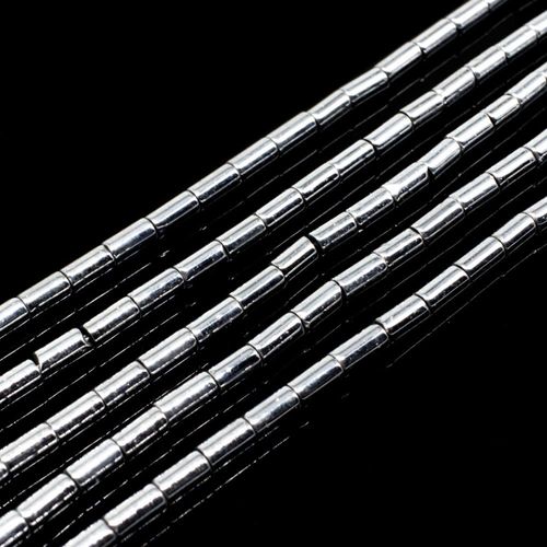 Glass Tube Beads 5mm 15" String   Silver for jewellery making