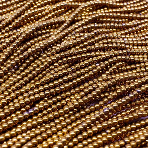 Glass Round Beads 2mm 15" String   Golden Bronze for jewellery making