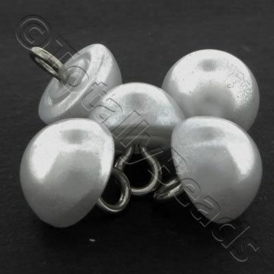 Resin Button 9mm - Silver Grey
