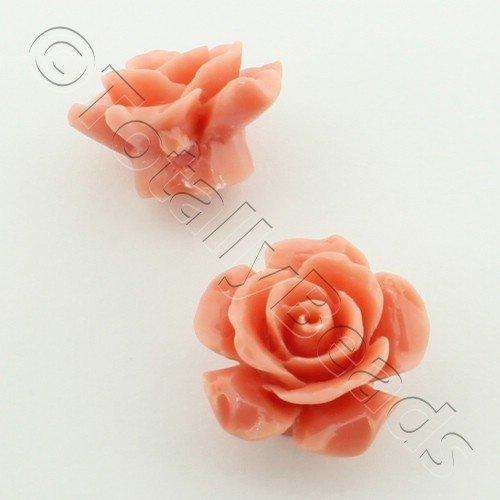 Acrylic Rose 15mm 1 Row - Salmon 4pcs