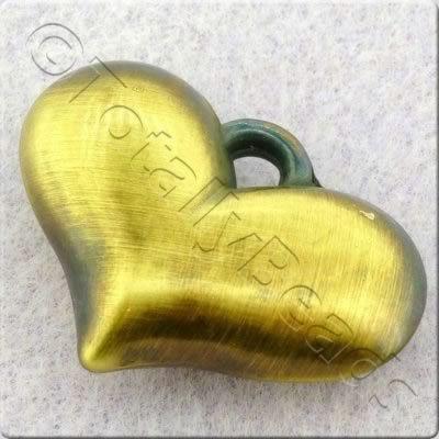 Acrylic Bronze Charm - Heart 28mm