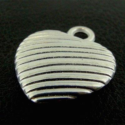 Metalised Acrylic Stripped Charm - 20mm - Silver