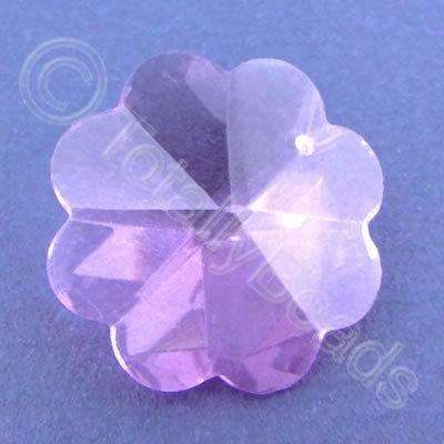 Glass Pendant Flower Pink - 26mm